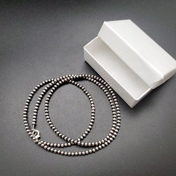 アクセサリー Navajo Silver Beads Necklace アクセサリー Navajo Silver Beads Necklace 6MM Sterling Silver
