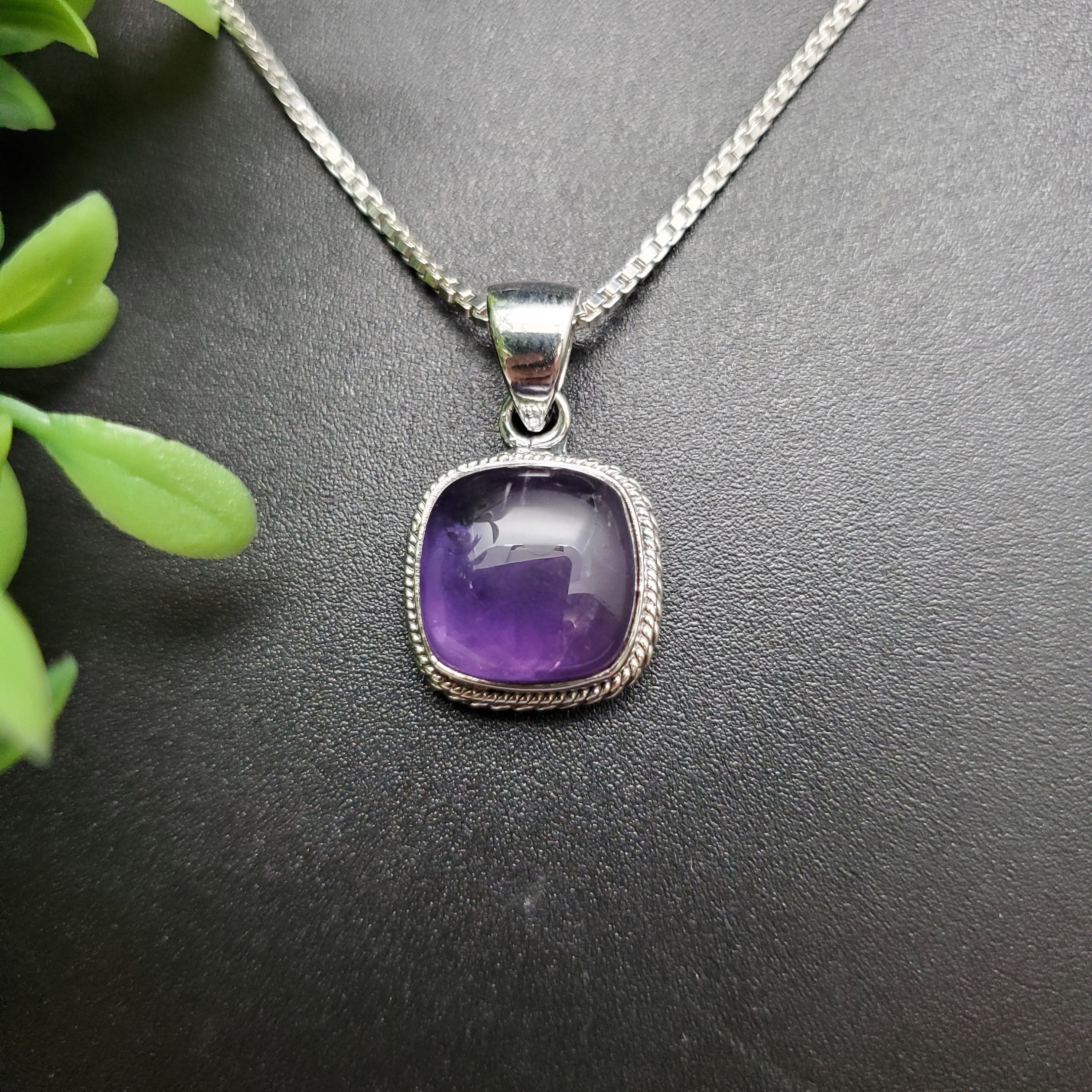 Purple Square Pendant - Etsy
