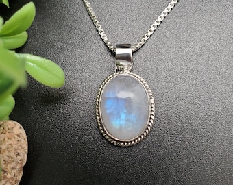ATS#PD109 | Big Healing Rainbow Moonstone Necklace Pendant
