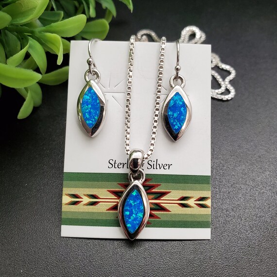 Blue opal jewelry sets discount