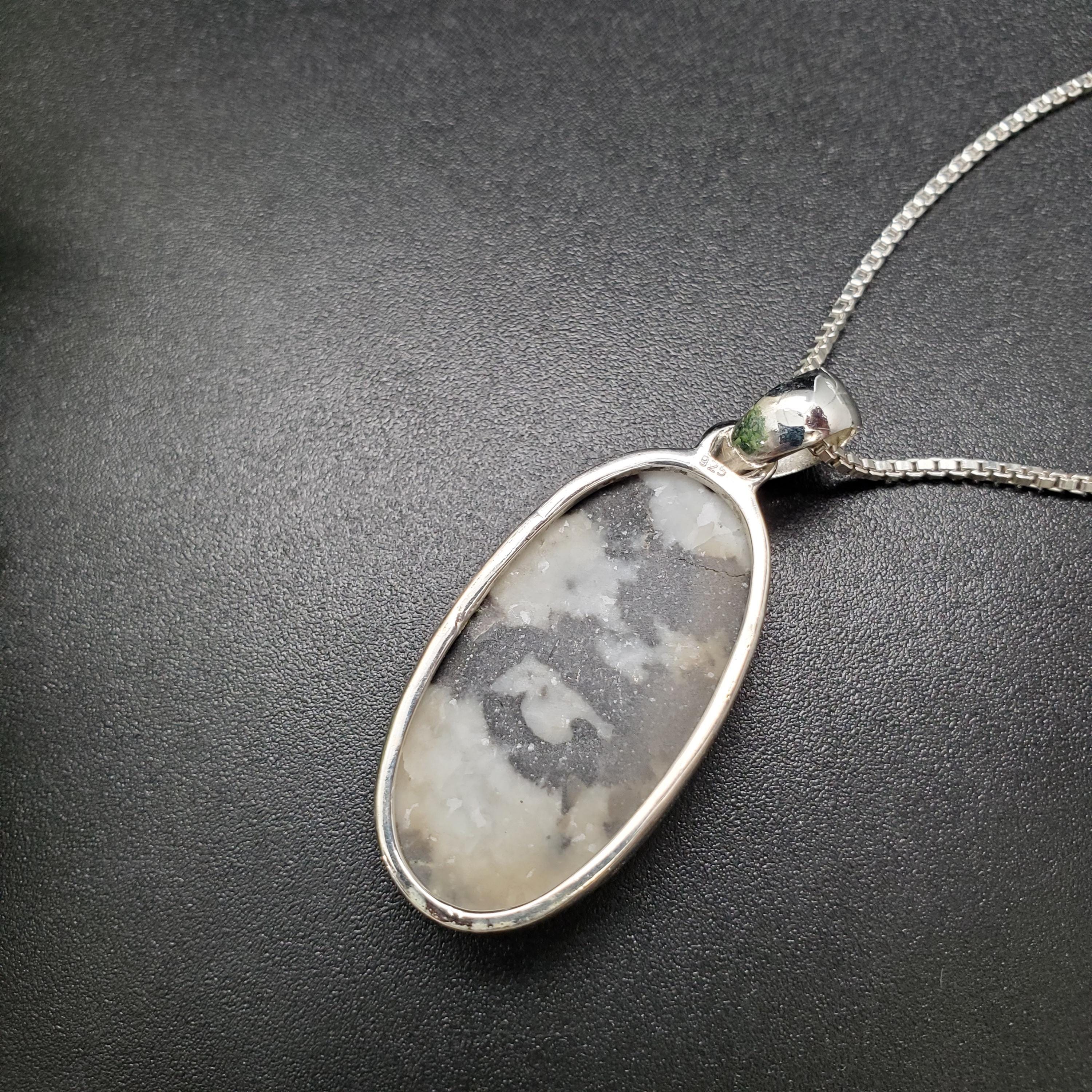 QQ-453 | Big Zebra Agate Necklace Pendant Option With Silver