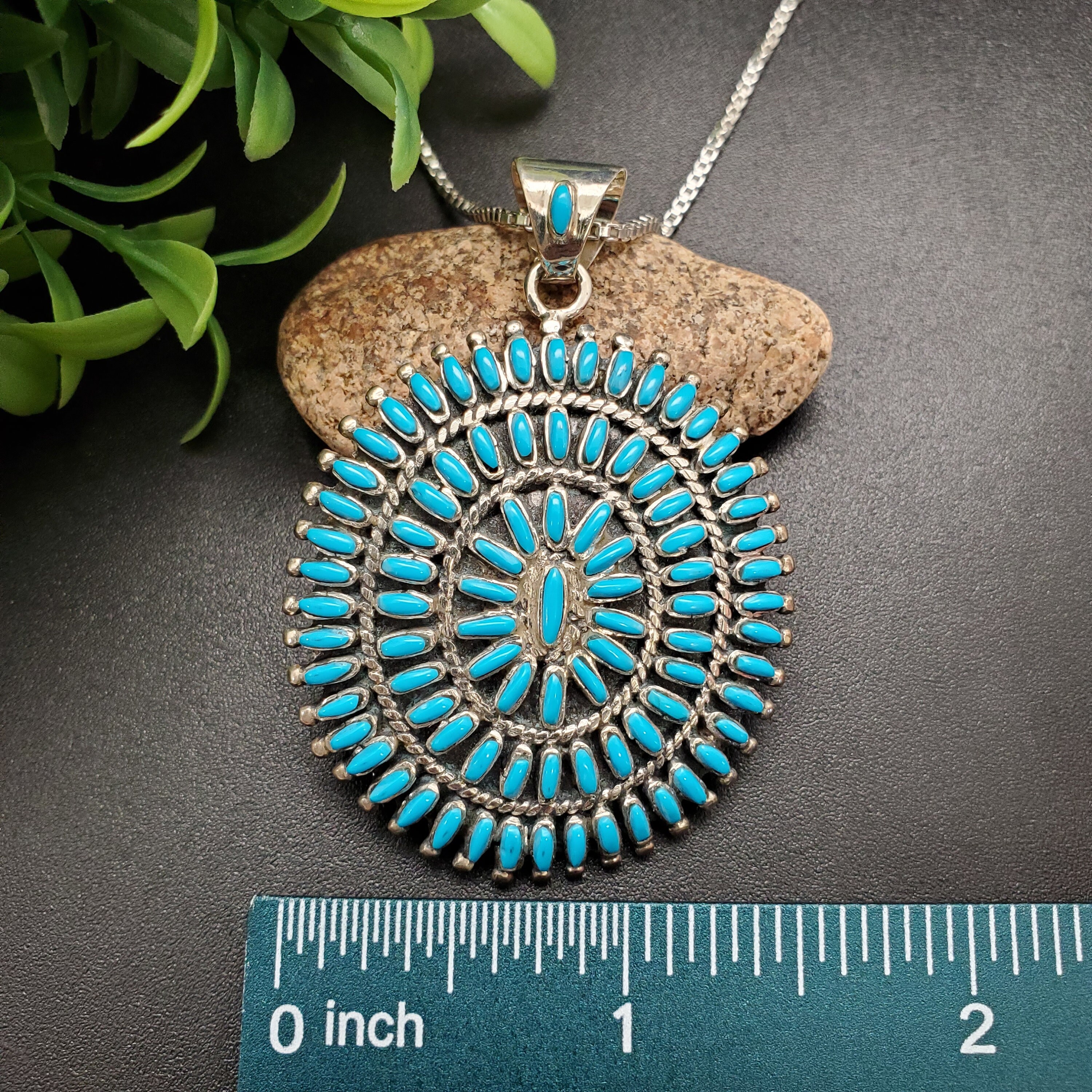 FFD #748 | Clustered Turquoise Necklace Pendant Option of Silver