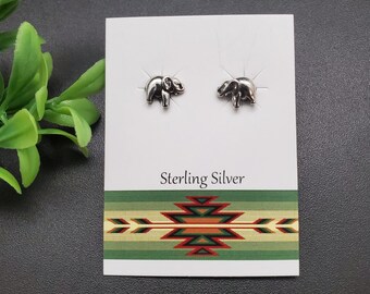 JJS-714 | Tiny Silver Charm Elephant Stud Earrings | Silver Elephant Posts | Small Elephant Earrings | Silver Posts | Elephant Earrings