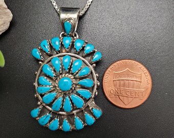 セカオワ　TurquoiseNecklace(Silver) ATS#CLS02 | Clustered Turquoise Necklace Pendant Option of Silver