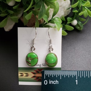 FFD #496 | Big Copper Green Turquoise Dangle Earrings | Sterling Silver Turquoise Earrings | Southwestern Turquoise Earrings | Gift For Her