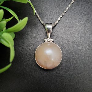 ATS-AYU316 | White Mother of Pearl Necklace Pendant Option With Silver Chain | Sterling Silver White Shell Pendant | Mother of Pearl Pendant