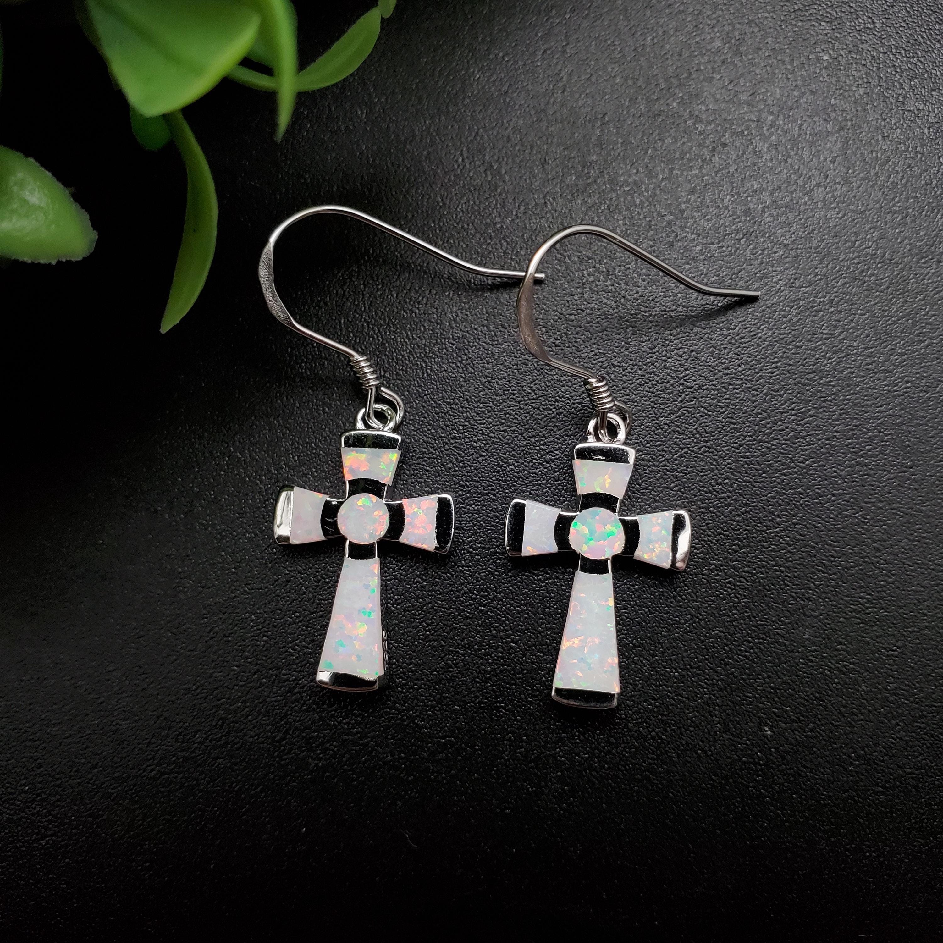 Acquista Affascinante pietra preziosa opale lattiginosa in argento sterling massiccio 925 gioielli fatti a mano con orecchini in Italia a partire da 12