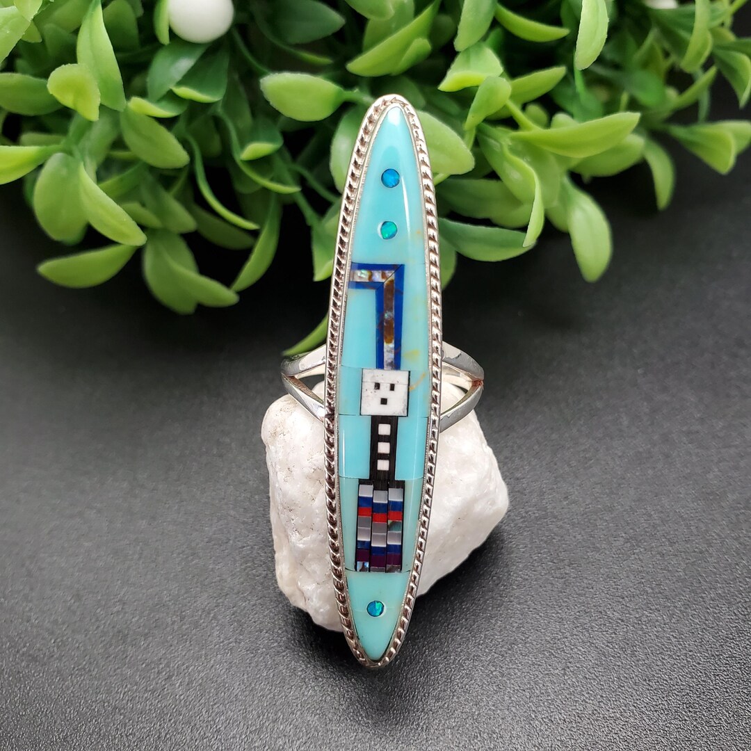 GG-034 | Silver Inlay Ring | Micro Inlay Southwest Ring | Sterling ...