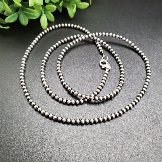 アクセサリー Navajo Silver Beads Necklace アクセサリー Navajo Silver Beads Necklace 6MM Sterling Silver