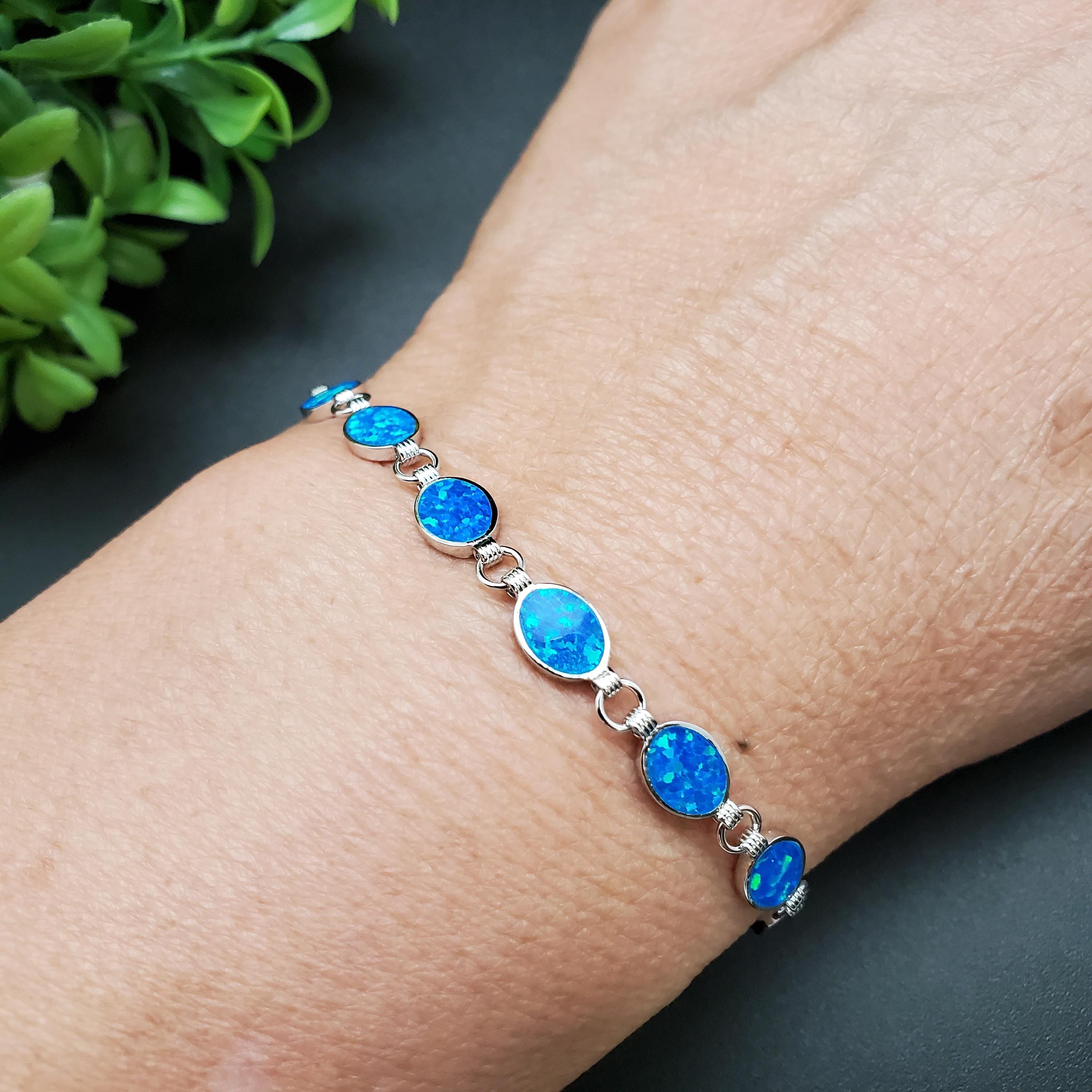 青色オパール シルバー925 ブレスレット SILVER 925 カラービーズブレスレット（ブルー）27064 | UNOAERRE