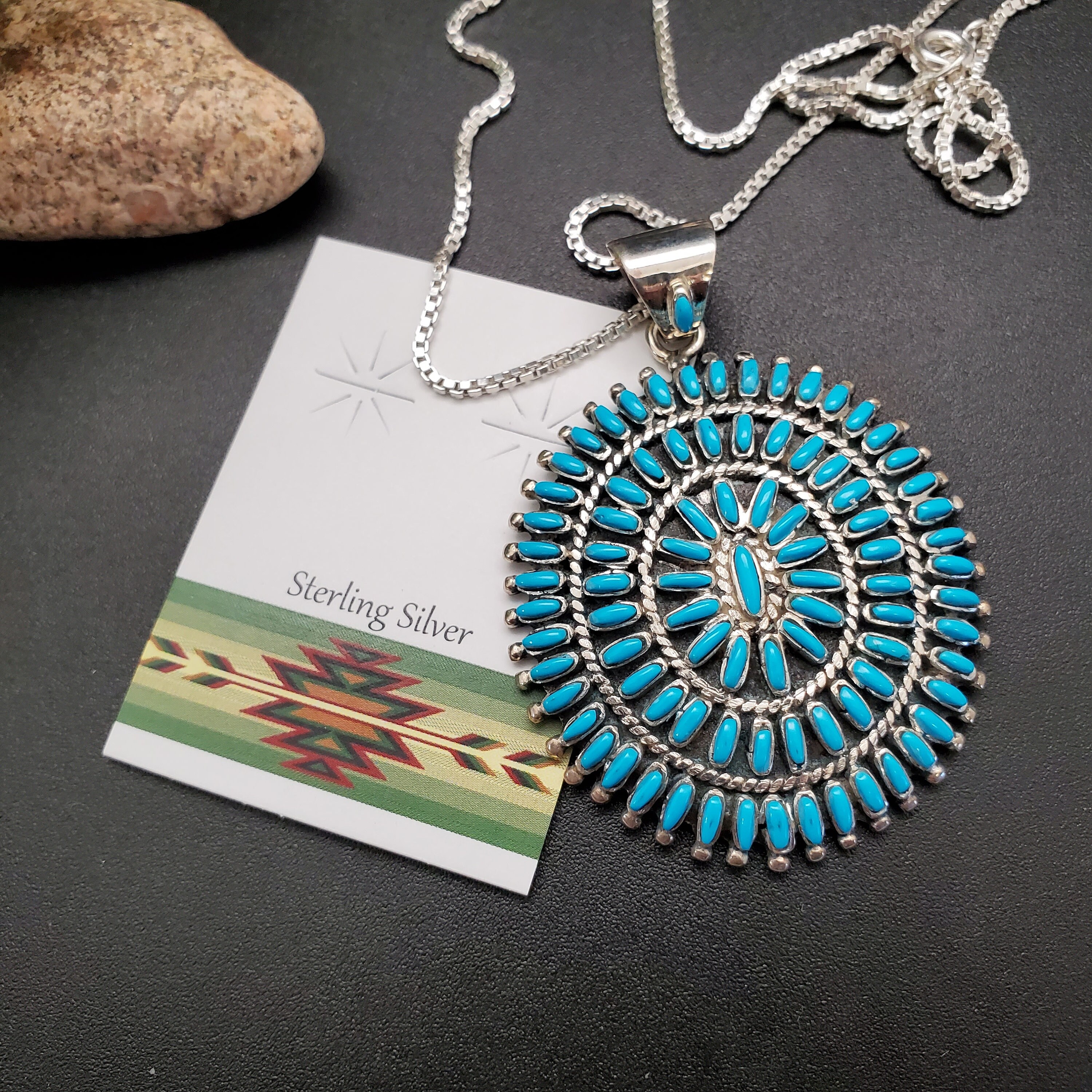 FFD #748 | Clustered Turquoise Necklace Pendant Option of Silver 