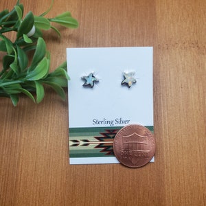 JJS-695 | Dainty Small White Opal Starfish Posts | Sterling Silver White Sea Star Stud Earrings | Lovely Star Earrings | Tiny Starfish Posts