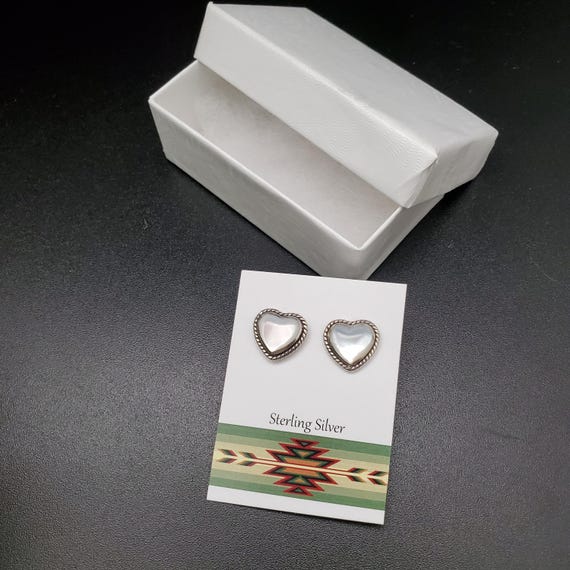 ☆TATIANA☆ Heart Milky Way Pearl Earrings EC1675 1 Pair Opal Pearl Heart Stud Earrings, Gold Filled Heart