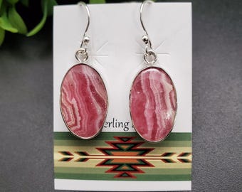 ロードクロサイトとボツワナアゲートのダングルイヤリング - Etsy 日本