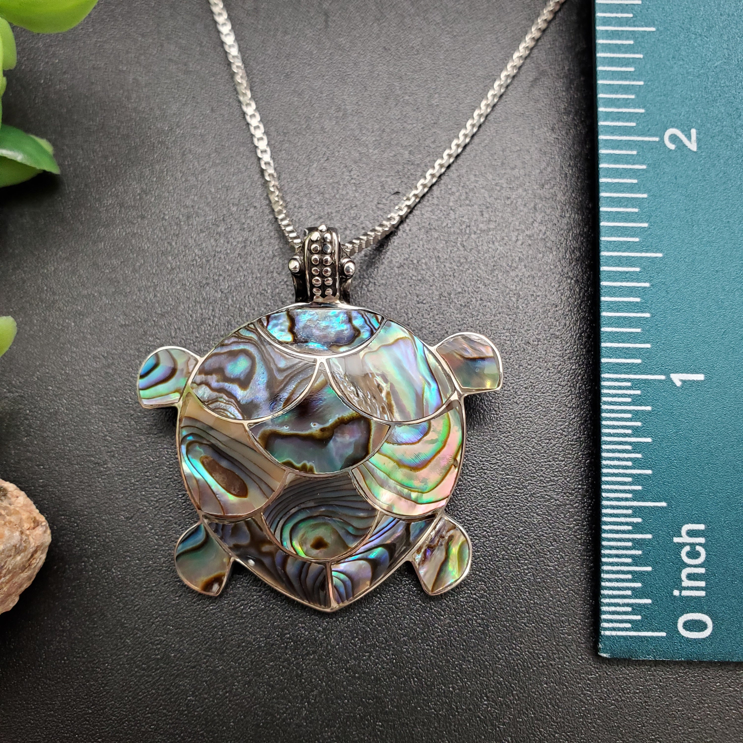 Turtle Shell Inlay FFD #427 | Abalone Shell Inlay Sea Turtle Necklace Pendant Option With ...