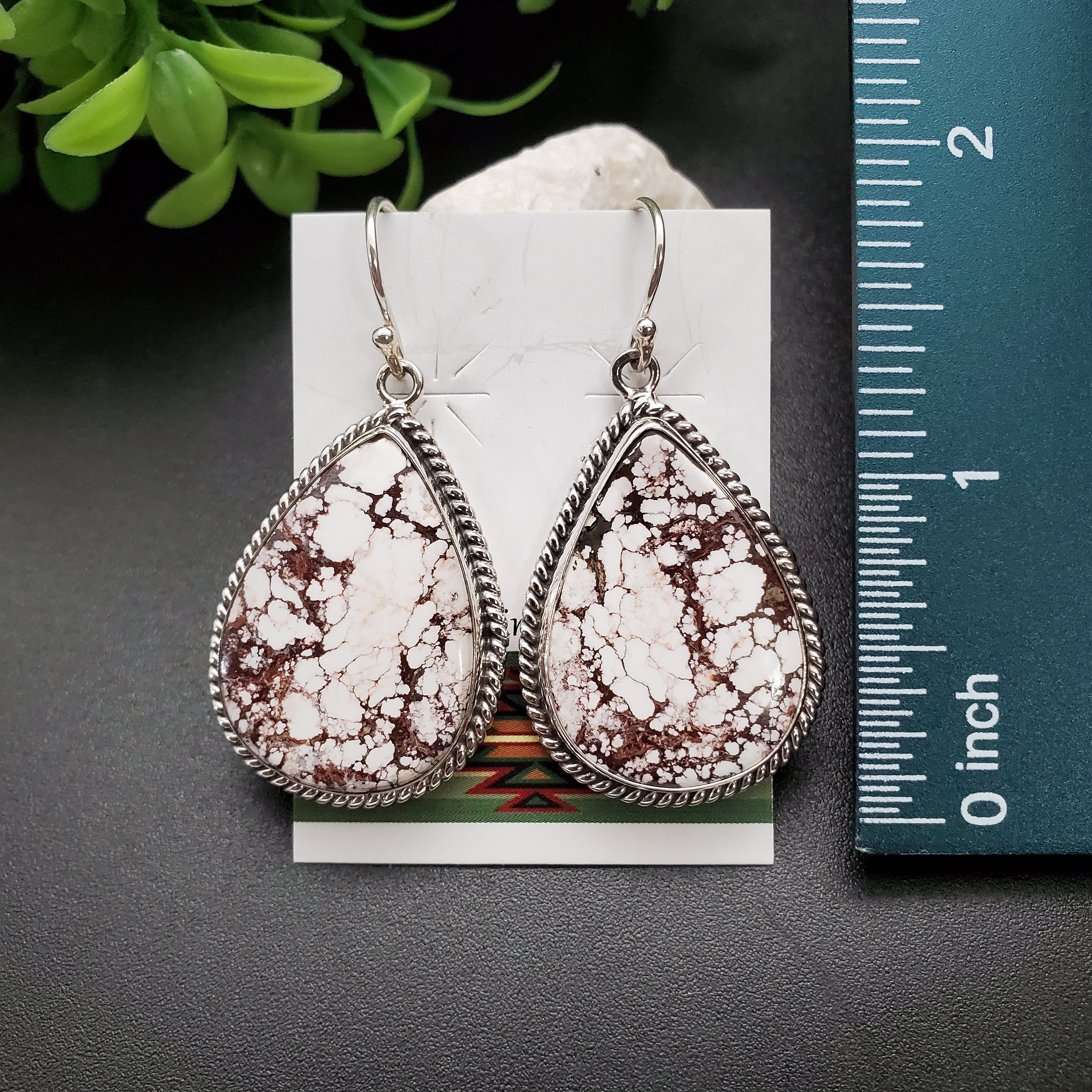 QQ-187 | Big Wild Horse Turquoise Dangle Earrings | Sterling