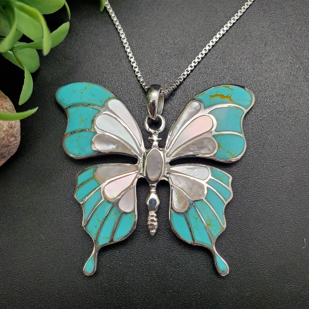 Solid Beat 「butterfly pendant」 silver925 Silver Butterfly Pendant Necklace - Mens Silver Necklace