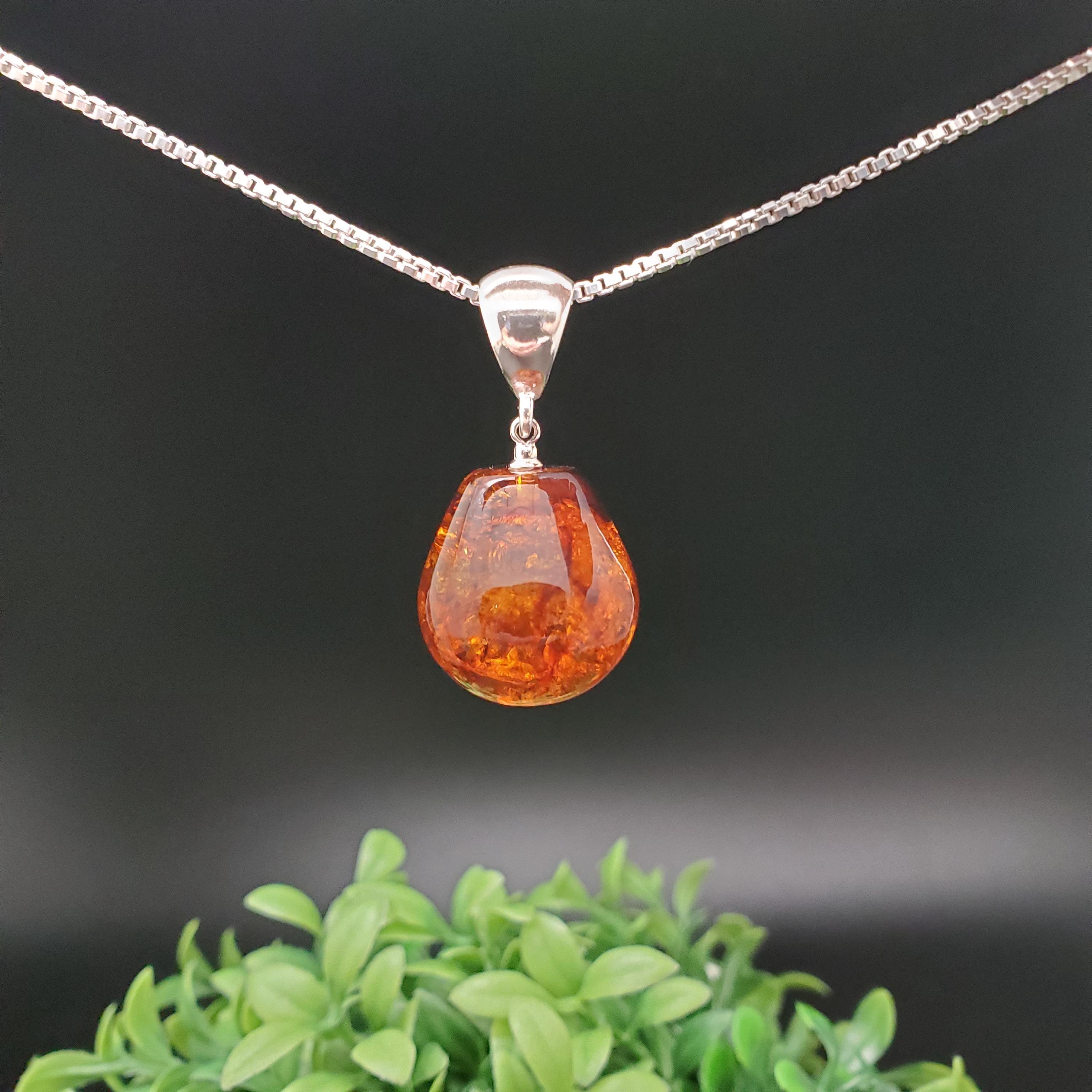 ネックレス・ペンダント amber necklace FFD #305 | 天然バルト海産琥珀ネックレスペンダント（シルバー