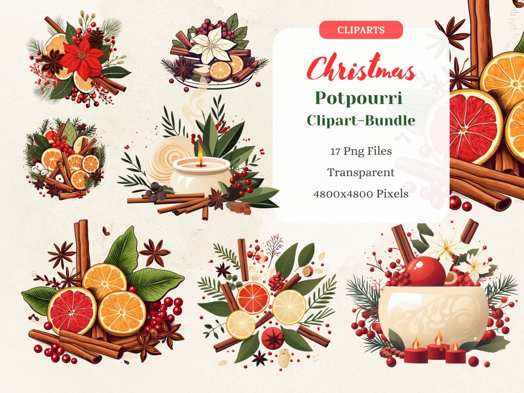 Christmas Potpourri Cliparts 17 PNG Transparent (Instant Download) Etsy