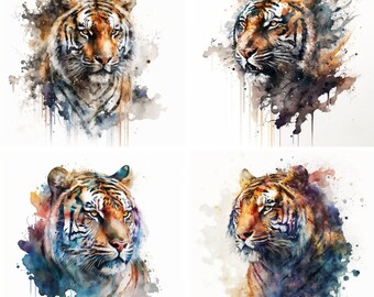 Tiger Clipart | 8 högkvalitativa PNG-bilder | Digital nedladdning | Kommersiellt bruk | 300 DPI
