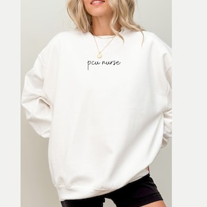 PCU Nurse Gildan Crewneck Sweatshirt, Progressive Care Unit Nurse Crewneck, Nurse Gift Idea, Registered Nurse, RN Gift, Step Down Nurse