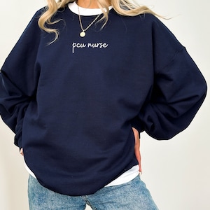 PCU Nurse Gildan Crewneck Sweatshirt, Progressive Care Unit Nurse Crewneck, Nurse Gift Idea, Registered Nurse, RN Gift, Step Down Nurse