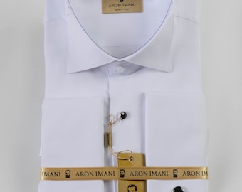 Men's Tuxedo Shirt-Model 2 White, Black Or Off White - Made in Turkey Tuxedo Shirt