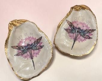 Let it Be Dragonfly Oyster Trinket Dish