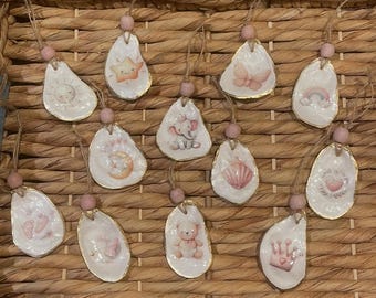 Baby's First Year Oyster Shell Ornaments: Handmade Milestone Keepsake