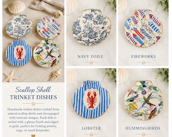 Scallop Shell Dish – Coastal Beach Decor, Gold Edge Tray