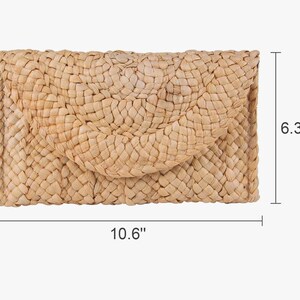 Oyster Shell Straw Clutch – Coastal Chic Beach Wedding Bag image 3