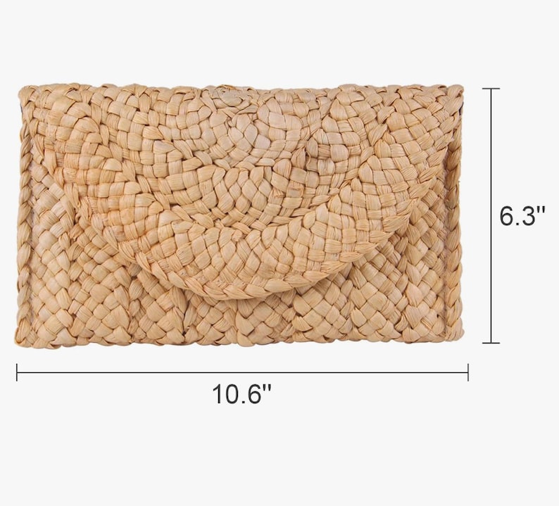 Oyster Shell Straw Clutch – Coastal Chic Beach Wedding Bag image 3