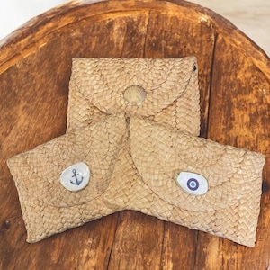 Straw Clutch Brunch Bag- Coastal Chic Handbag, Beach Wedding Accessory, Summer/Vacation Purse