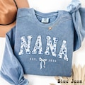Comfort Colors\u00ae Floral Nana Sweatshirt, Custom Grandma Gift, Personalized Nana Est 2026 Sweater, Shirt For New Grandma, Coquette Mom Gift product logo