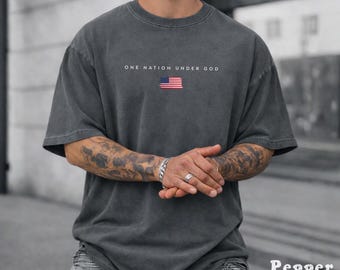 One Nation Under God Shirt, Comfort Colors® America 250 Anniversary Shirt, Patriotic American Flag, Independence Day, 4th of July Gift