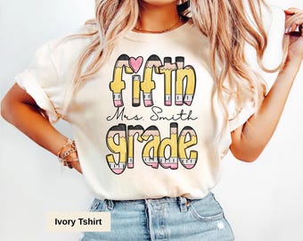 Custom Fifth Grade Teacher Shirt, Comfort Colors® Teacher Team Shirt, New Teacher Gift, First Day Of 5th Grade, Back to School, Teaching Tee
