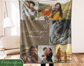 Coperta personalizzata con foto per la mamma, coperta personalizzata con collage di foto, regalo per la festa della mamma, regalo per la nonna, regalo per laureati, coperta per la mamma