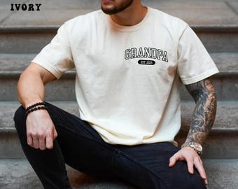 Custom Grandpa Shirt, Grandpa Est Year Comfort Colors® Shirt, Fathers Day shirt, New Grandpa Gift, Pregnancy Announcement, Grandfather gift