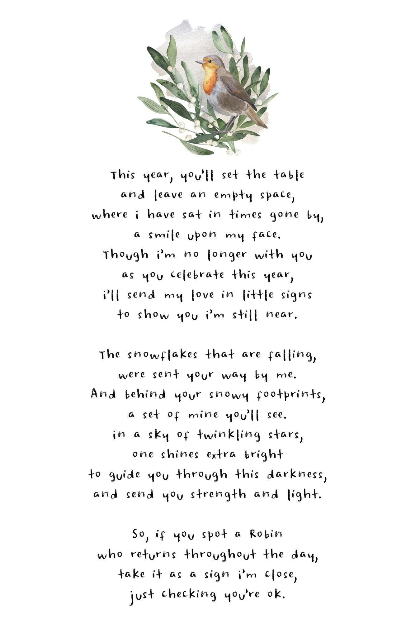 Little signs digital download first christmas without a loved one poem