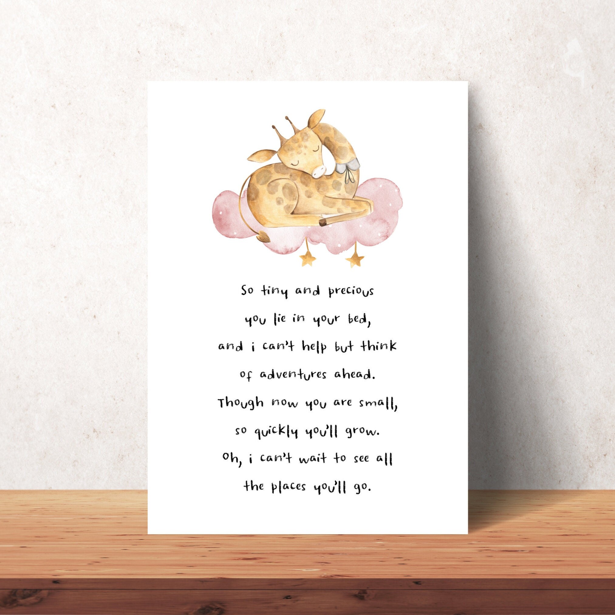 Poem for New Baby the Places You'll Go New Baby Gift, New Baby Print