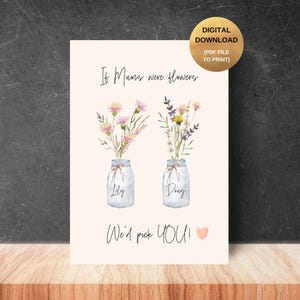 Moederdagcadeau, cadeau voor moeder, cadeau voor oma, cadeau voor oma, Moederdagprint, als moeders bloemen waren, zou ik jou kiezen