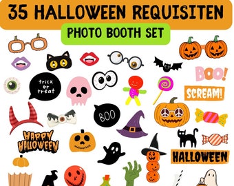 Halloween Photo Booth Requisiten | Druckbares Halloween Photo Booth Set | Halloween DIY | Halloween Kostüm | Halloween Party | Halloween Set
