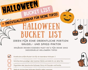 LISTE DES Seaux D'HALLOWEEN | Aperçu avec 16 idées pour un Halloween inattendu | + Place pour vos incontournables et vos photos de mariage