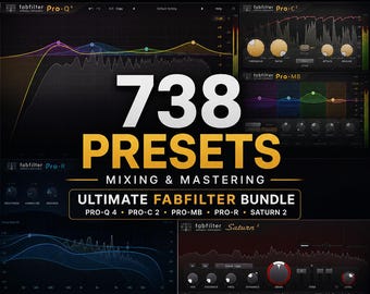 700 mix- en masterpresets voor FabFilter Pro Q4, C2, MB, R, Saturn