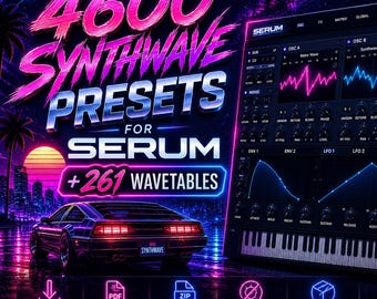 4600 Synthwave Presets for Serum + 261 Wavetables | 80s & Retrowave Sounds