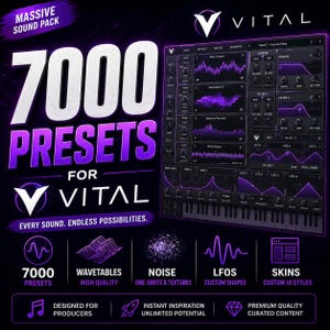 7000 ajustes preestablecidos para Vital + tablas de ondas, ruido, LFO y máscaras