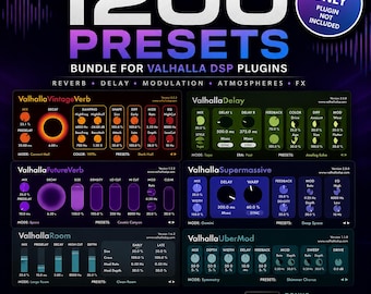 1200 presets voor Valhalla DSP VintageVerb, FutureVerb, Delay, Supermassive, UberMod + Ableton Wrapper