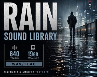 Rain Sound Library: 640 veldopnames in WAV/FLAC | voor sfeermuziek | Film | Meditatie