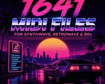 1641 Synthwave, Retrowave & 80s MIDI Files | Royalty-Free MIDI Collection