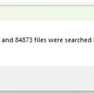May include: A pop-up window from the AllDup software displays a message. The message states that 636 folders and 84873 files were searched, but no duplicates were found. An information icon is present.
